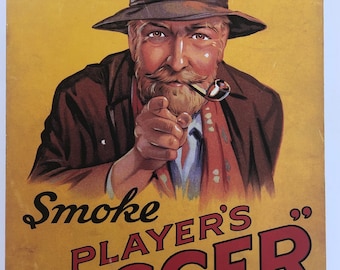 Original Vintage 1982 Tobacco Advertising Print. Support The Empire! Smoke Players "Digger" Poster Advertising Wall Art. Home decor