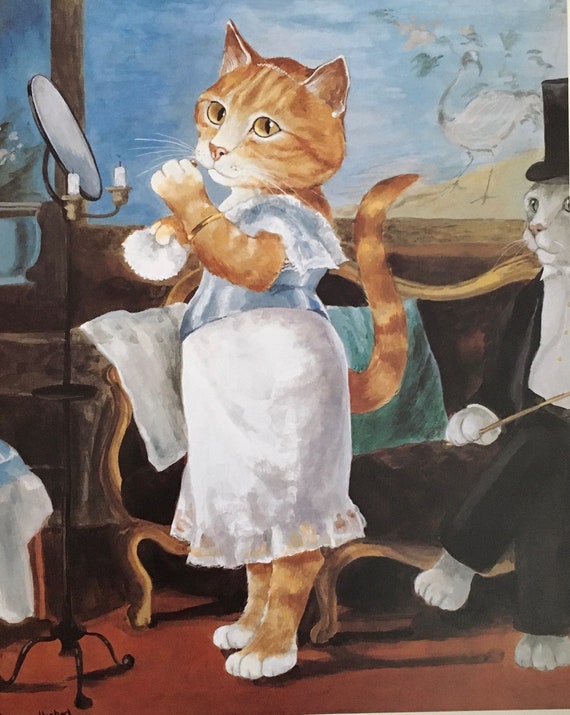 Original Vintage Print by Susan Herbert 1992. (edouard Manet) Nana. Wall  Art, Cat Art Home Decor for Any Walls Impressionist Cats. - Etsy