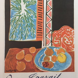 Impresión original del cartel del siglo XX del vintage 1989 por Henri Matisse. Trabajo y alegría. Exposición, Niza. Arte moderno, Decoración del hogar, Arte de la pared
