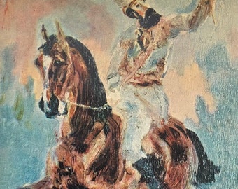 Original Vintage Print 1966 by H. Toulouse-Lautrec. The Falconer (1881) French Impressionism Modern Wall Art, Home Decor