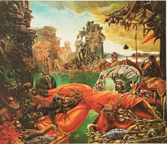 超希少 Max Ernest マックス エルンスト シュルレアリスム 洋書 画家 マックス・エルンストによるオリジナルヴィンテージプリント 1975年