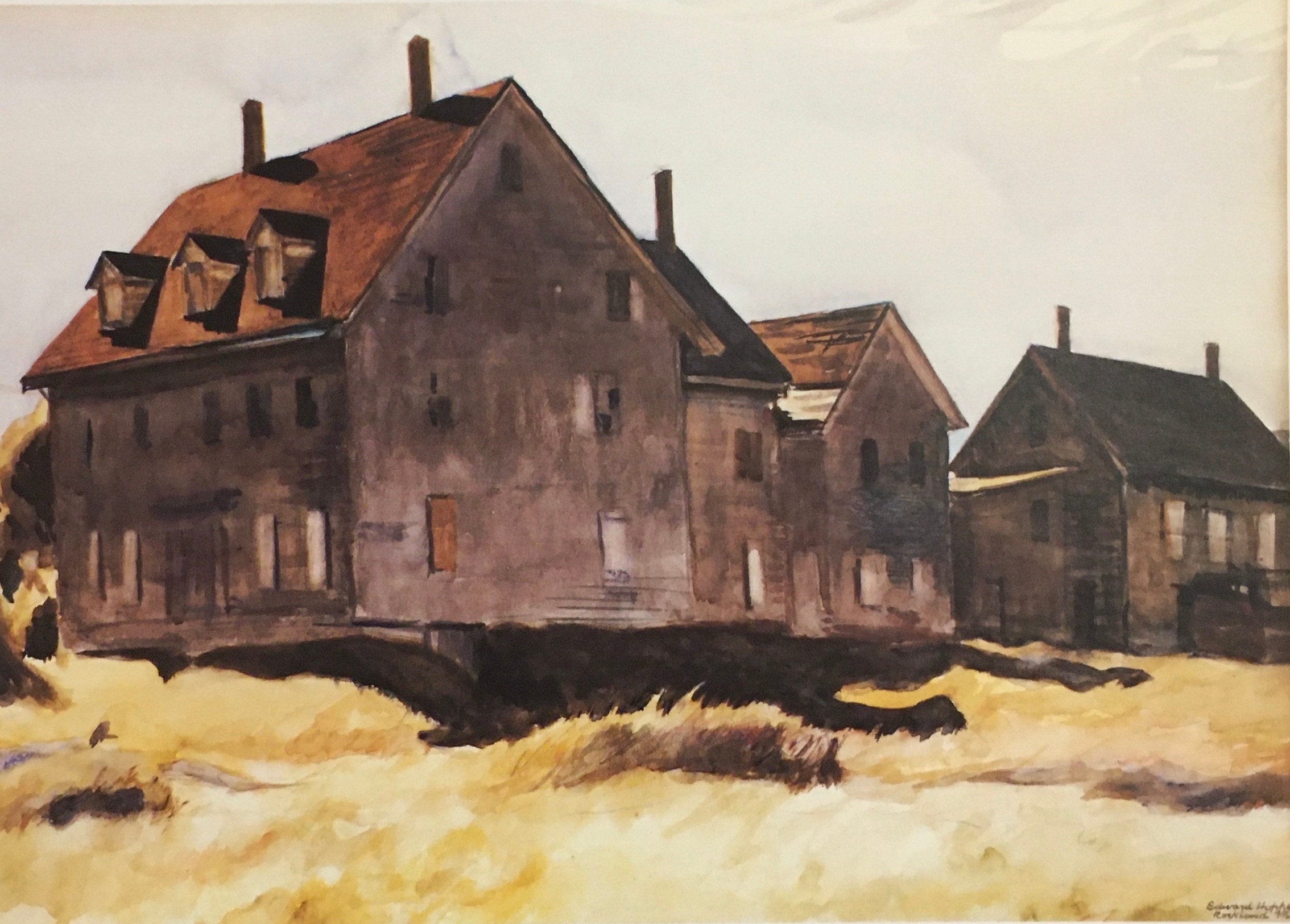 Original Vintage Print 1993 by Edward Hopper. Haunted House Etsy UK