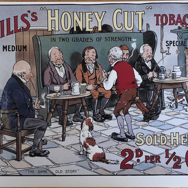 Original Vintage 1982 Tobacco Advertising Print. Wills "Honey Cut" Tobacco In 2 Grades Of Strength. Poster Advertising Wall Art. Home decor