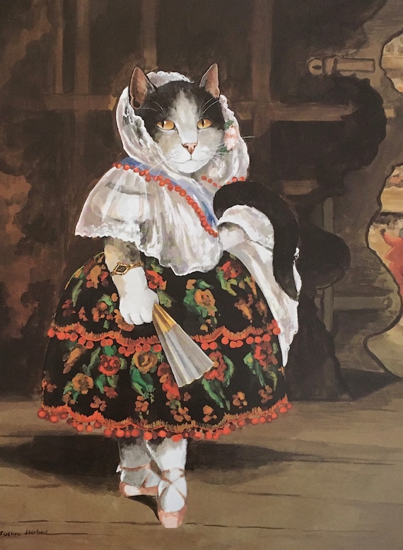 Original Vintage Print by Susan Herbert 1992. (edouard Manet) Lola De  Valance. Wall Art, Home Decor for Any Walls Impressionist Cats. - Etsy