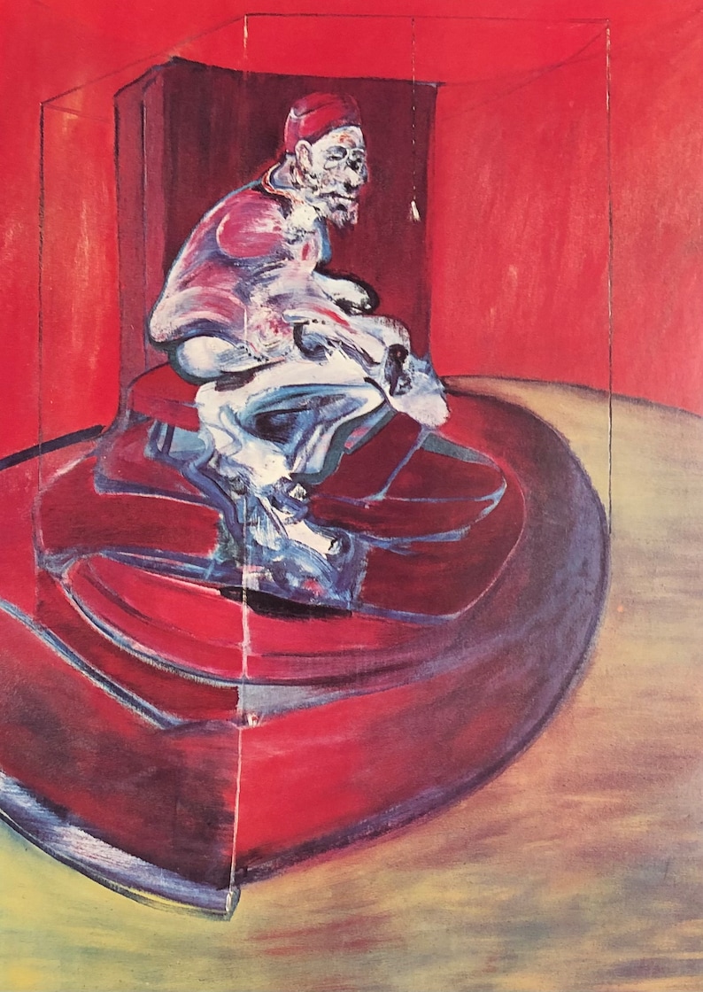 Original Vintage Print 1967 by Francis Bacon. British. Study From Innocent X. Modern Art Movement, Wall Art, Home decor image 1