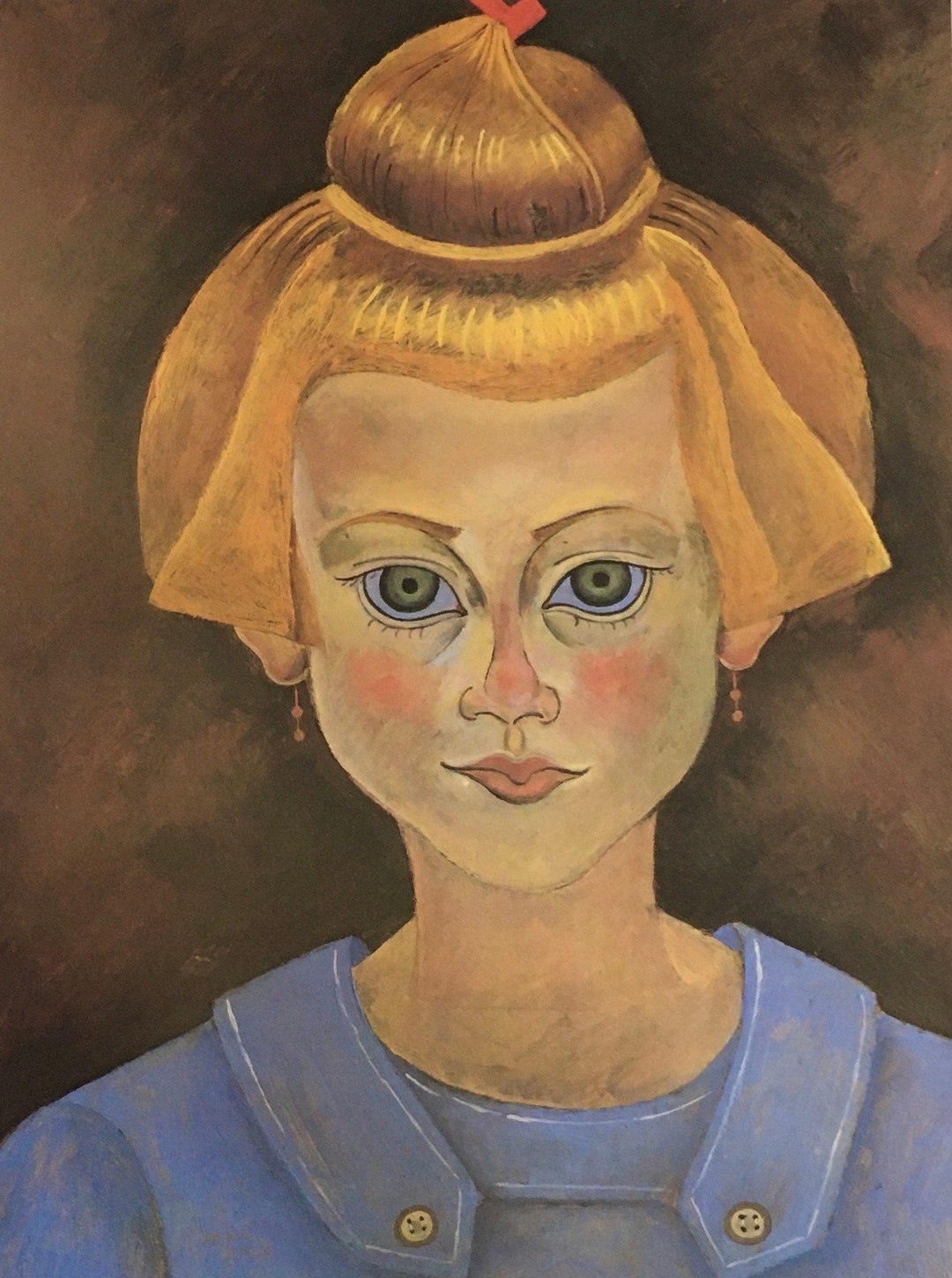 Original Vintage Print 1990 by Joan Miro. Portrait of A Little Girl ...