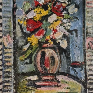 Original Vintage Print 1958 by Georges Rouault. Bouquet. Flowers (1938) French, Fauvism, Expressionism , Wall Art, Home Decor Any Wall