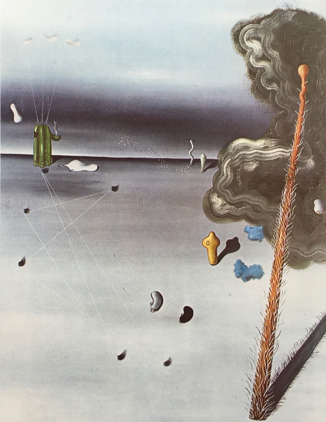 Estampe originale vintage 1991 par Yves Tanguy. Maman, papa est blessé 1927 Surréalisme, art