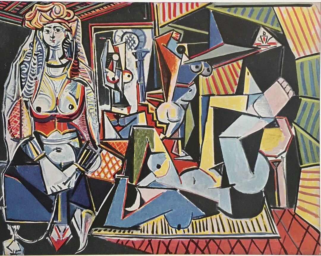PICASSO 油絵アート Original Vintage Print 1961 by Pablo Picasso. the Woman of Algiers