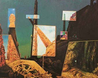 Original Vintage Print 1975 by Max Ernst. Day And Night (1941) Expressionism Surrealism Modern Art Wall Art