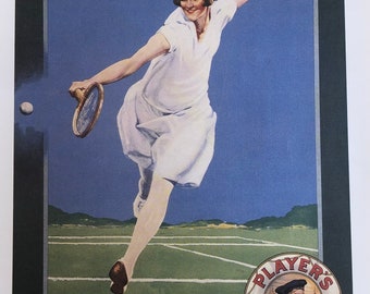 tobacco tennis Original Vintage 1982 Tobacco Advertising Print. Players Tobacco and  Cigarettes. Lady Tennis Player. Poster Advertising Wall Art. Home Decor