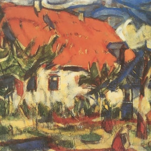 Original Vintage Print 1985 by Christian Rohlfs. House In Soest (1916) German Art, Modern Art, Home Decor