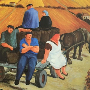 Oryginalny Vintage Print 1991 autorstwa Margaret Loxton. Going Home. Sceny francuskie, Sztuka nowoczesna, Sztuka ścienna, Wystrój domu
