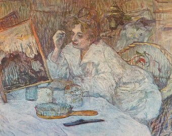 Original Vintage Print 1966 by H. Toulouse-Lautrec. Woman At Her Toilet (1889) French Impressionism, Modern Wall Art, Home Decor