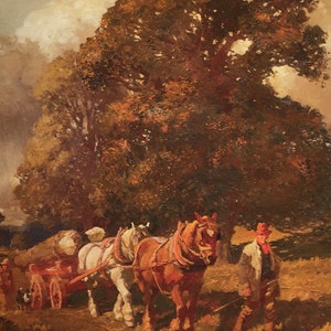 Oryginalny Vintage Print 1981 autorstwa Sir Alfred Munnings 1878-1959. Timber-Gill. Sztuka ścienna, wystrój domu, sławny angielski artysta.