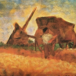 Oryginalny Vintage Print 1989 autorstwa Georges Seurat. The Stone Breakers (1883) Puentylizm, Chromoluminaryzm, Nowoczesna sztuka ścienna, Wystrój domu