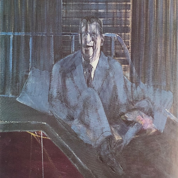 Original Vintage Print 1967 by Francis Bacon. British. Study For A Portrait. Modern Art Movement, Wall Art, Home decor
