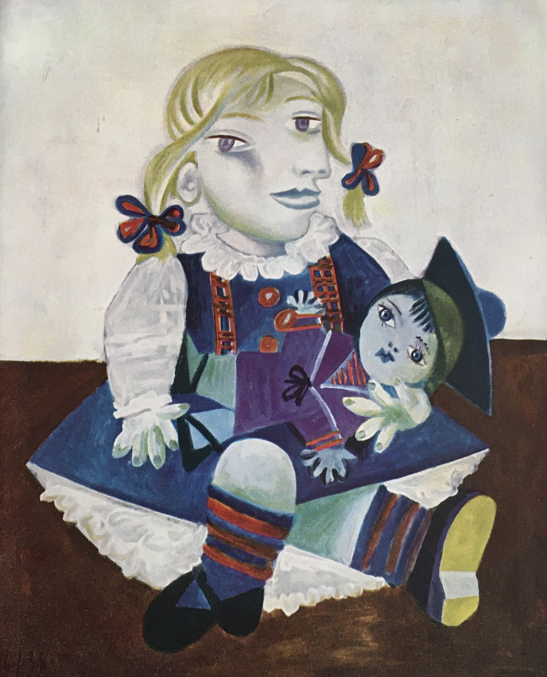 Original Vintage Print 1961 by Pablo Picasso. Maia With Sailor Doll (1938)  Cubism, Surrealism, Modern Wall Art, Home Decor Any Wall, image size:1830x2263
