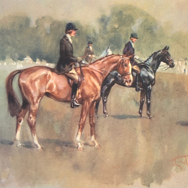 Original Vintage Print 1948 by Lionel Edwards. Thoroughbred Stock. British Equestrian Wall Art Home Decor For Any Room.