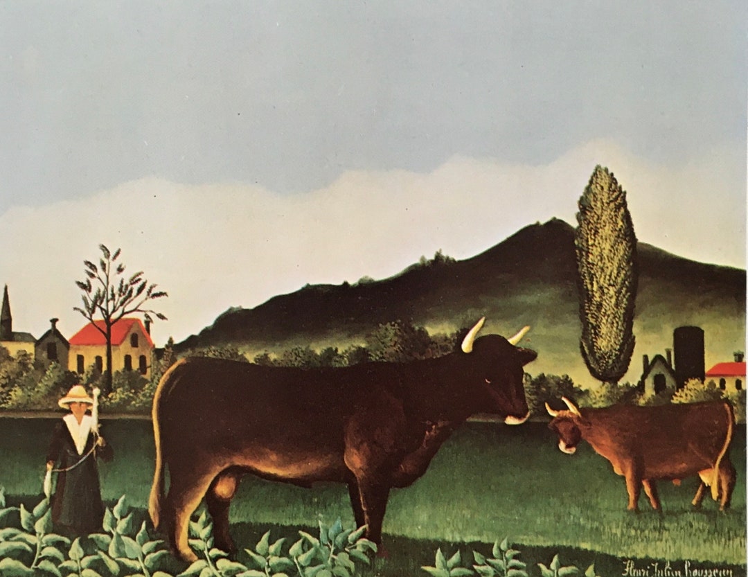 Original Vintage Print 1976 by Henri Rousseau. Landscape With - Etsy