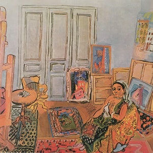 Original Vintage Print 1987 By Raoul Dufy. Indian Model, Studio In L&#39;Impasse Guelma (1928) French Impressionism Fauvism, Modernism, Wall Art