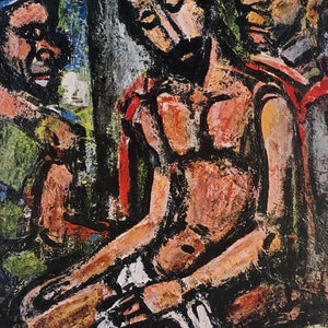 Original Vintage Print 1958 by Georges Rouault Christ Mocked By Soldiers (1932) French Fauvism Expressionism , Wall Art, Home Decor Any Wall