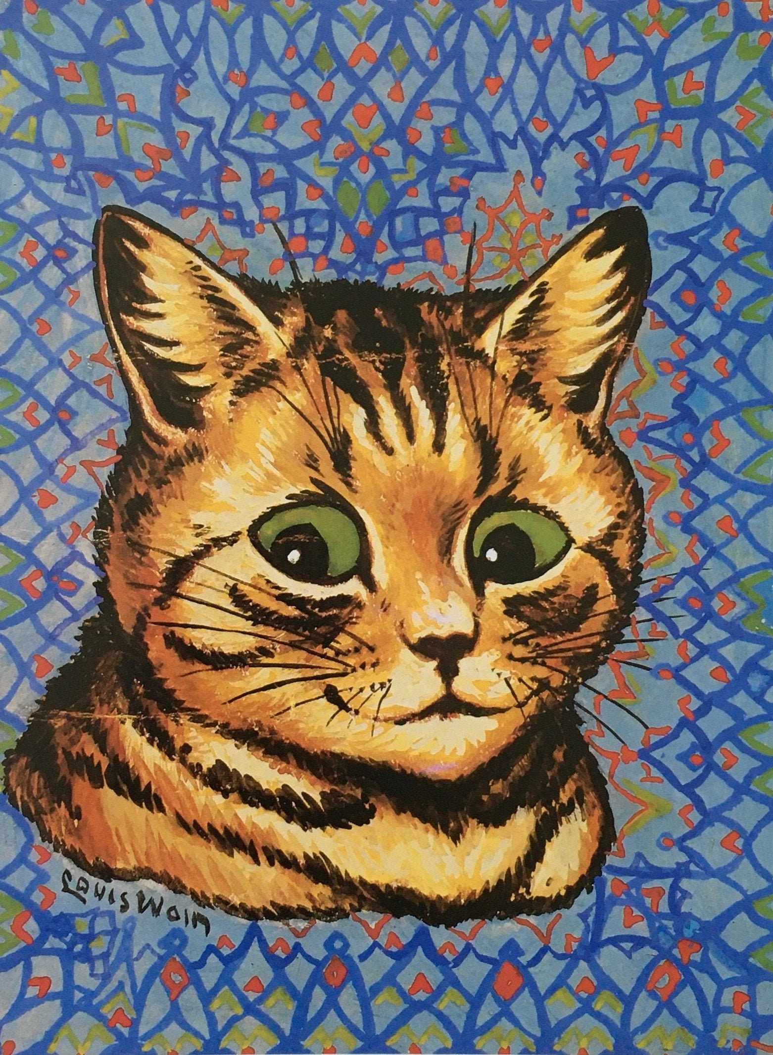 Louis Wain Cat Print Wall Art 1983 Vintage Original Print 