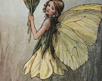 Original Vintage Print 1995 by Cicely Mary Barker.  The Primrose Fairy. Childs Nursery, Playroom Childs Gift, Fairies  Home Decor