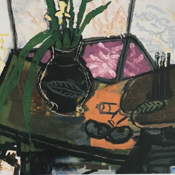 Original Vintage Print 1997 by Georges Braque. Still-Life With Palette 1943. Cubism, Fauvism, Modern Art, Home Decor, Wall Art