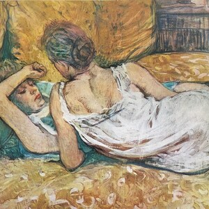 Original Vintage Print 1966 by H. Toulouse-Lautrec. Friends (1895) French Impressionism, Modern Wall Art, Home Decor