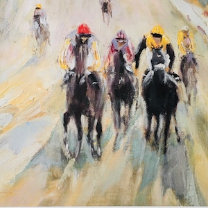 クラウス・フィリップ オリジナル ヴィンテージ 馬術プリント 1992年。競馬 #2。馬、カラフルな馬の壁アート、壁装飾プリント、室内装飾