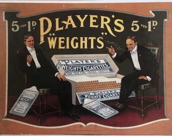 Original Vintage 1982 Tobacco Advertising Print.  Players Weights Cigarettes. Poster Advertising Wall Art, Home Decor.