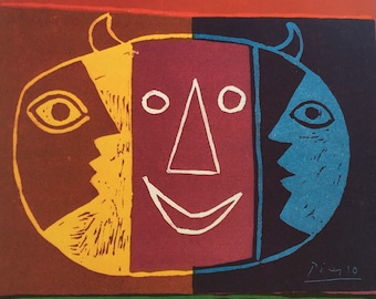 Original Vintage Twentieth Century Poster Print 1989 by Pablo Picasso. Exposition Vallauris. Modern Art, Wall Art, Home Decor