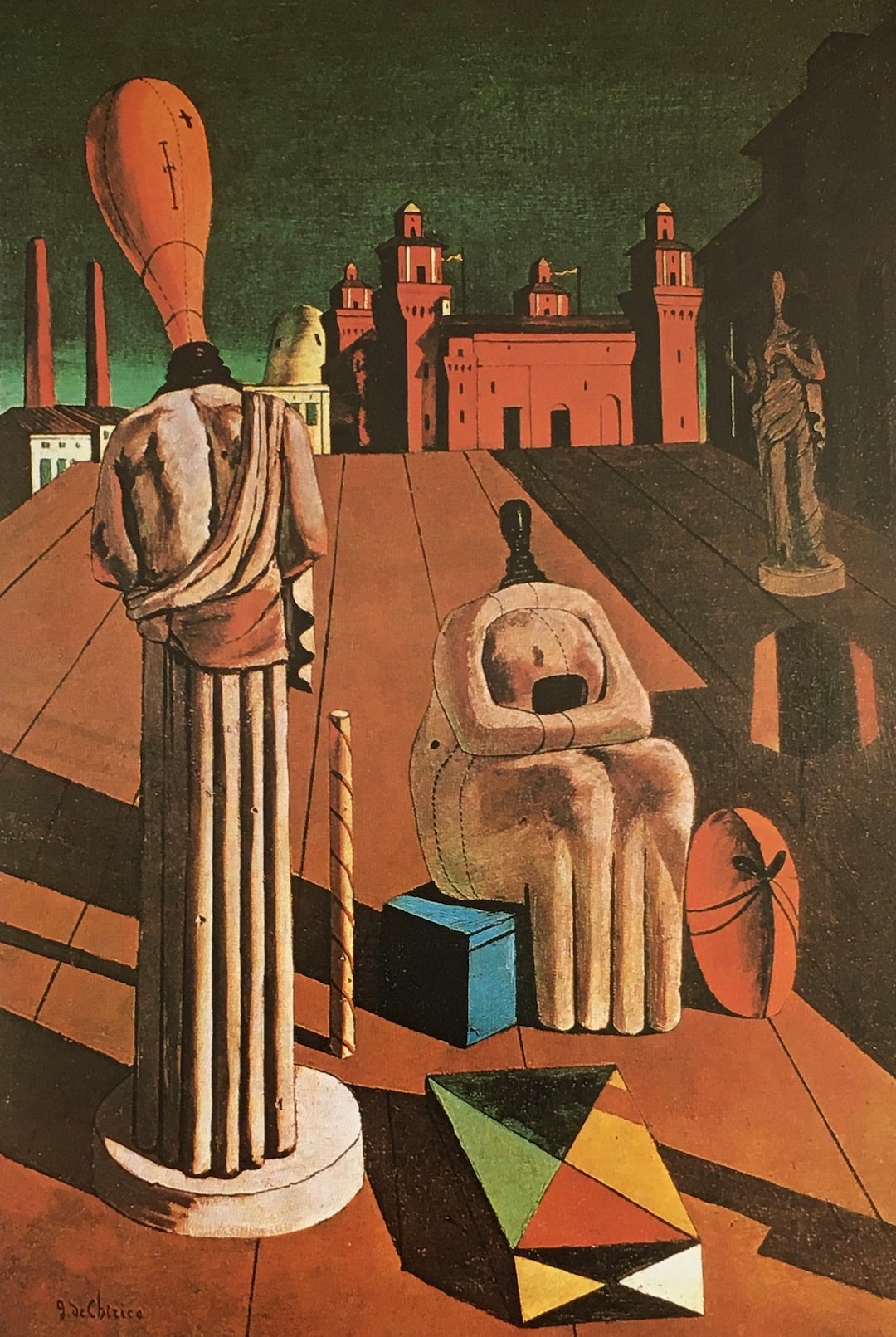 古い裸婦画 ヴィンテージ シュルレアリスム 絵画 モダニズム 現代アート ジョルジョ・デ・キリコによる 1973 年のオリジナル
