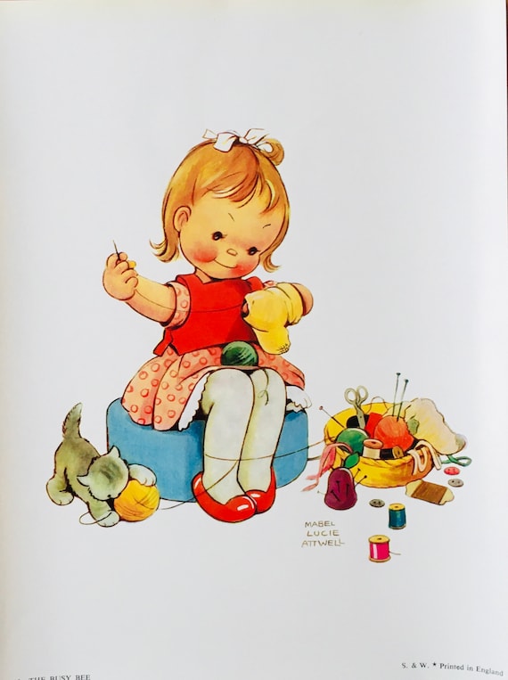 Original Vintage Print by Mabel Lucie Attwell. the Busy Bee