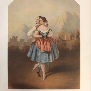 Original Vintage Print Ballet Print 1949. Romantic Ballet Period. Fanny Cerrito And Saint -Leon. Home Decor, Dancing, Ballet Wall Art,