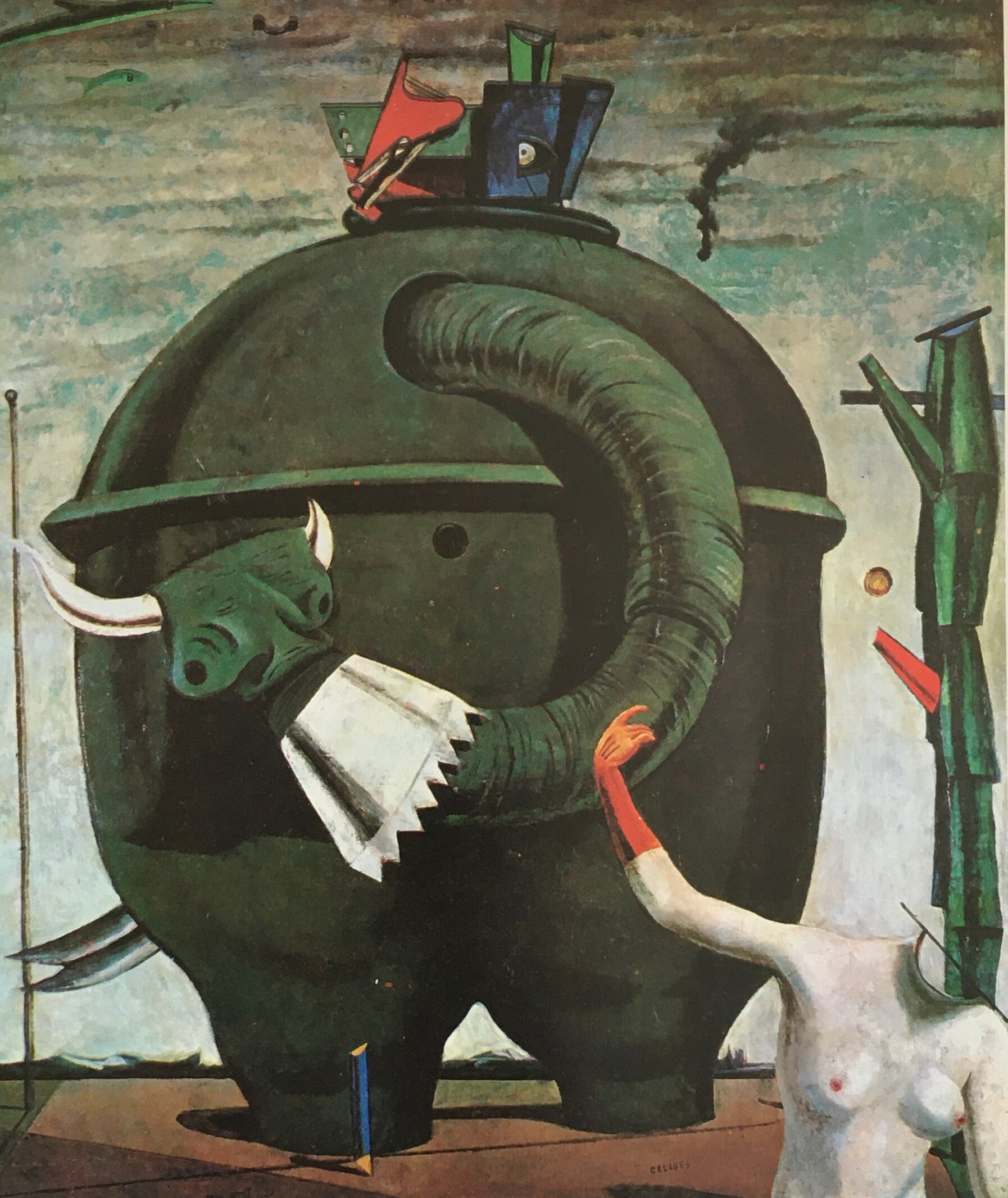 Max ernst's 1921 oil painting the elephant celebes