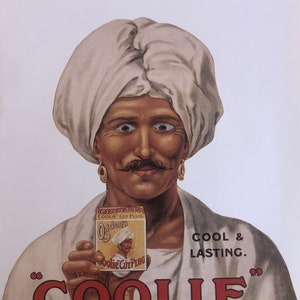 Impresión publicitaria de tabaco vintage original de 1982. Ogdens. "Coolie" Cut Plug Cigarrillos Frescos Y Duraderos. Cartel publicitario de arte de pared.