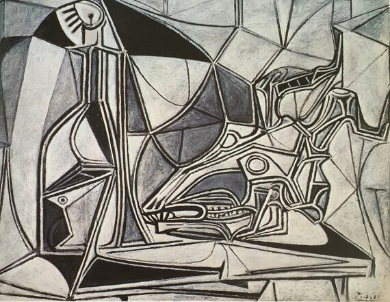 Vintage 1952 Picasso “Boy Leading a Horse” Lithograph Art Print Vintage 1952 Picasso “Boy Leading a Horse” Lithograph Art Print