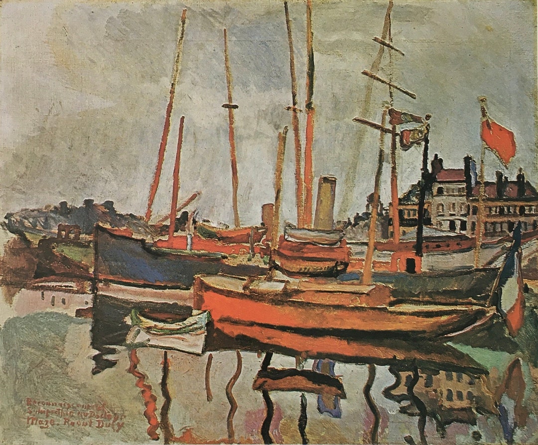 Original Vintage Druck 1987 Von Raoul Dufy. Port Of Le Havre 19056