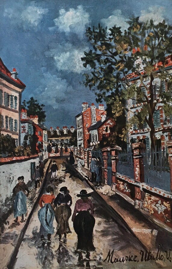 Original Vintage Print 1967 by Maurice Utrillo. Street Scene (1925
