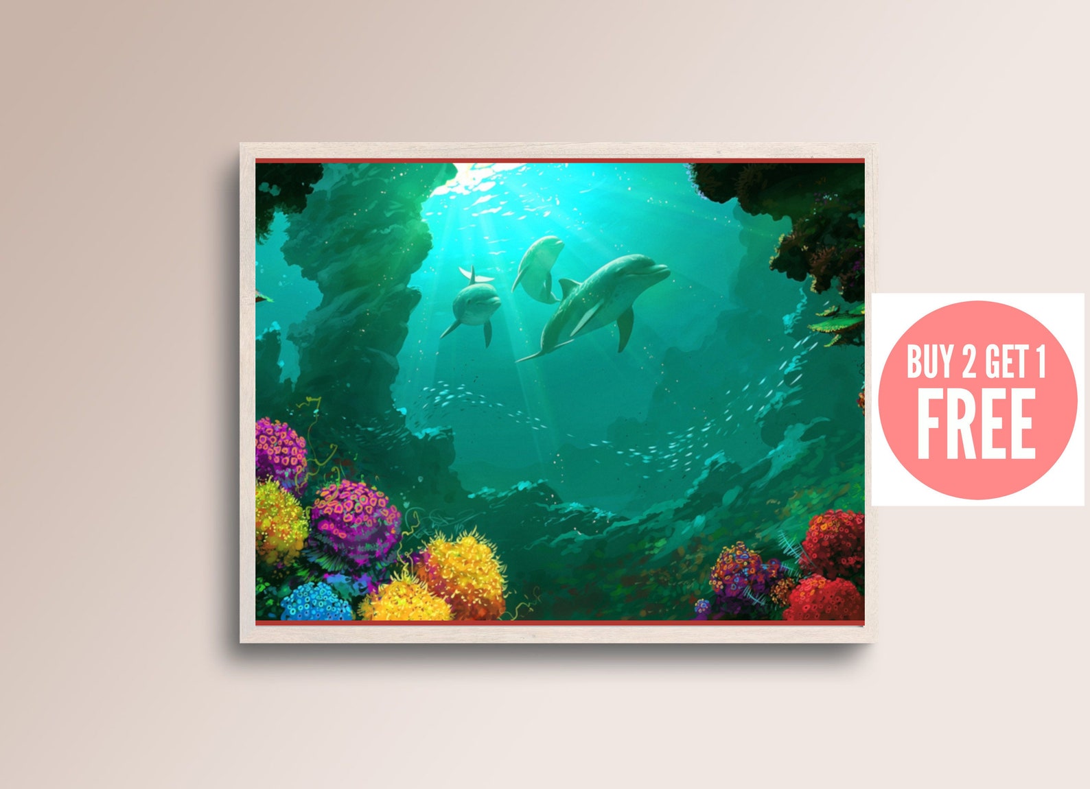 Sea life wall art Ocean Art Kids room under the sea wall art Etsy