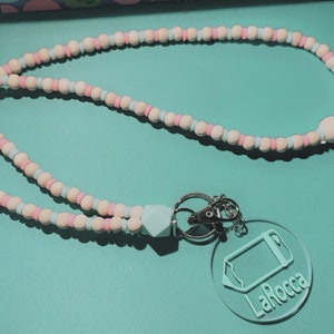 Wood Bead Teacher Lanyard, Personalized Teacher Gift, Personalized Lanyard, Teacher Appreciation Gift