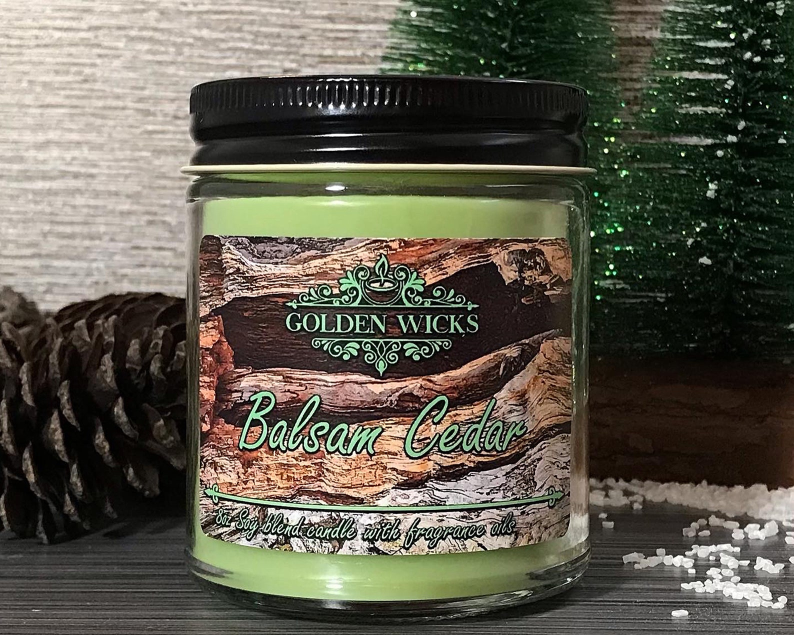 C Candle Balsam candle Cedar wood Fresh cut tree Candle Etsy