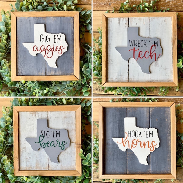 Framed College Wood Signs - CUSTOMIZABLE