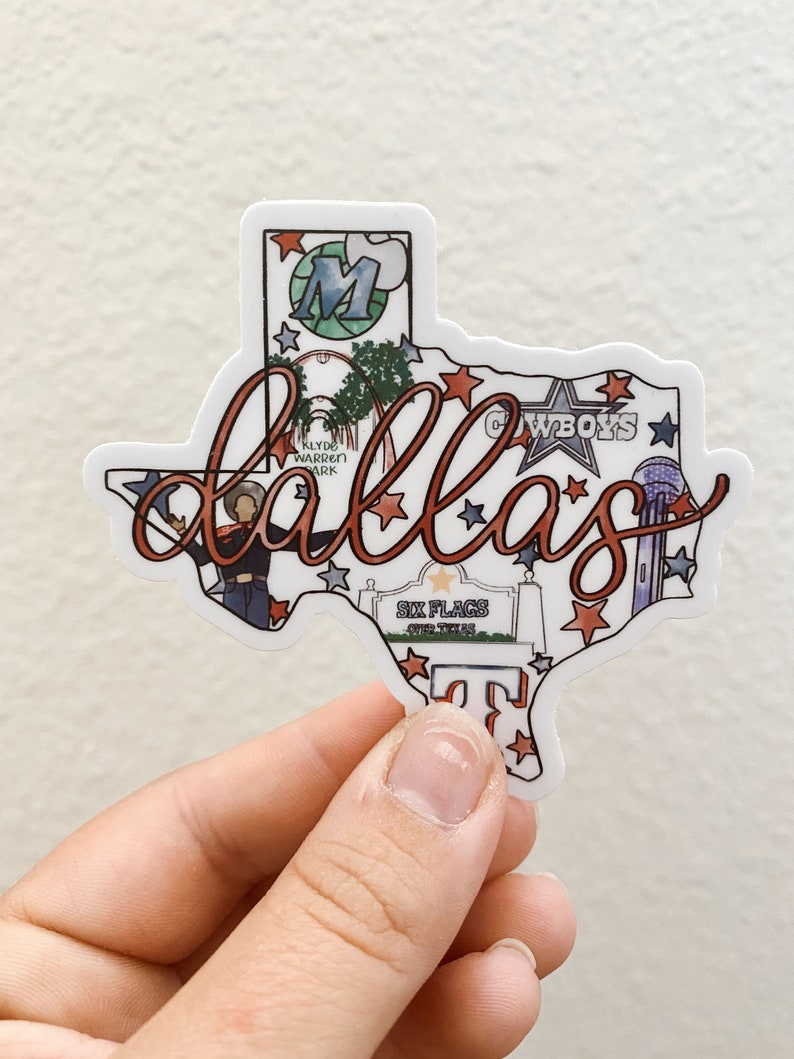 Small Dallas Sticker Dallas, Texas Sticker, State Sticker, State Sticker, Texas, Texas ...