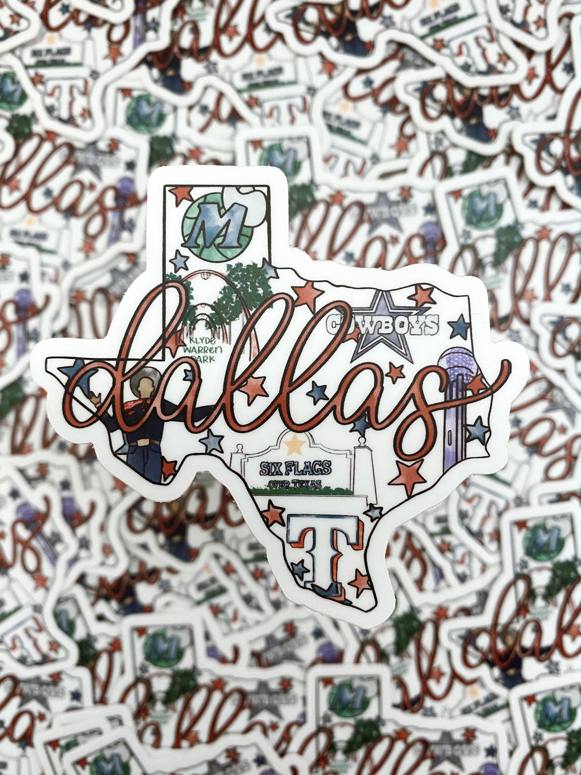 Small Dallas Sticker Dallas, Texas Sticker, State Sticker, State Sticker, Texas, Texas ...