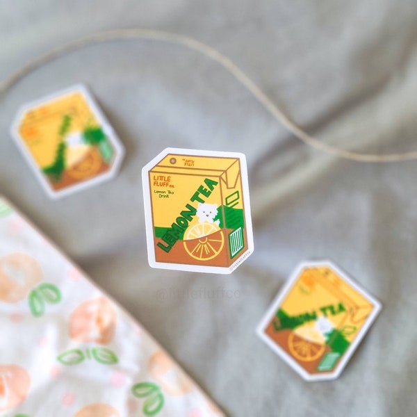 Lemon Tea Inspired Sticker, Asian Snack Stickers, Asian Drink Stickers, Asian Food Stickers, Water Bottle Stickers, Planner Sticker