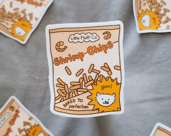 Shrimp Chips Sticker: Asian Snack, Kawaii Food Sticker