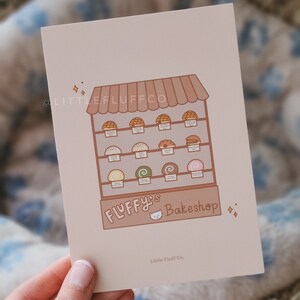 Asian Bakery Art Print, Cute Art Prints, Small Art Prints, Kawaii Art Print, Cute Wall Decor, Dog Mom Gift, Dog Lover Gift